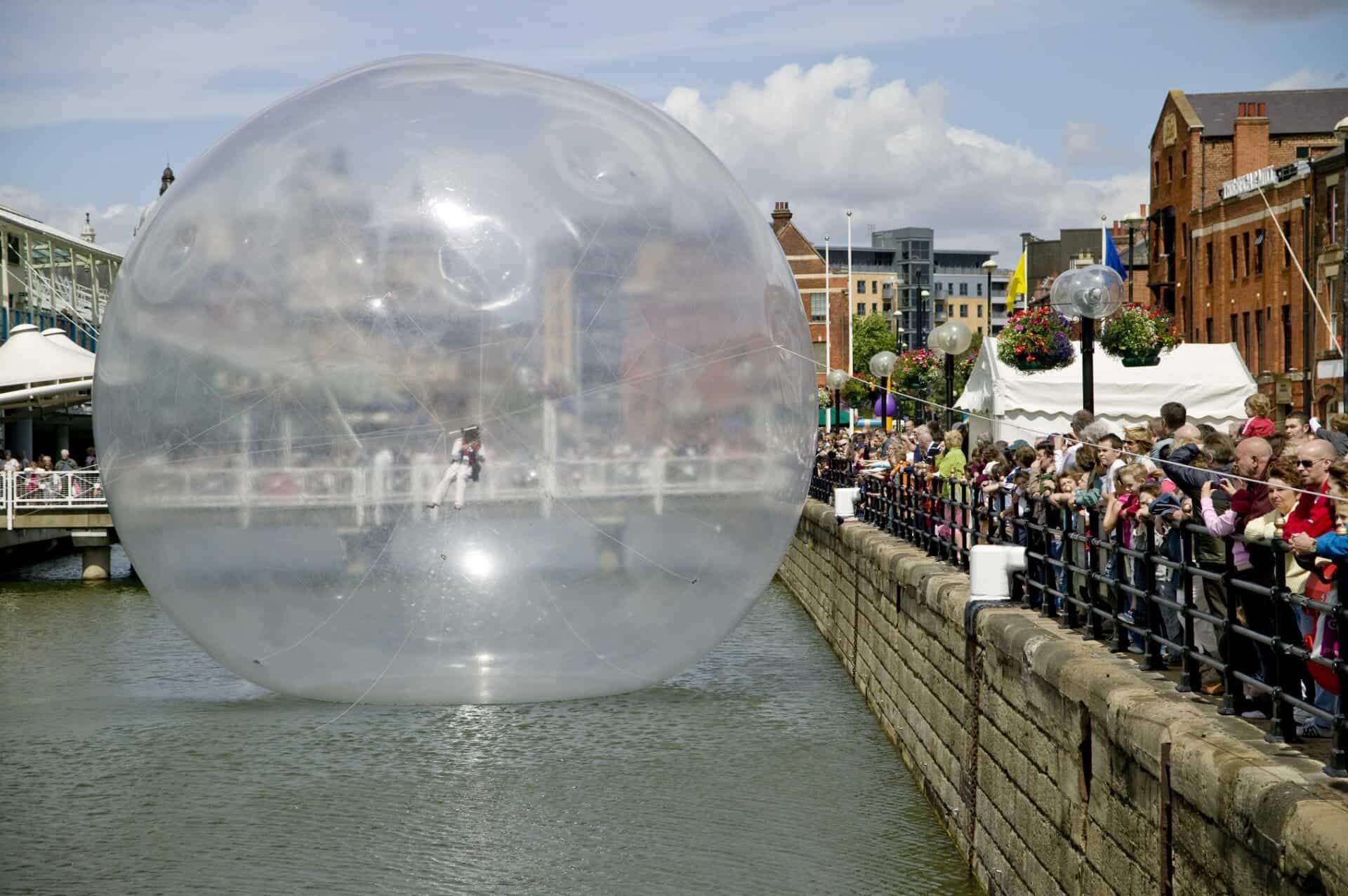 Featured image for “Unique Music of the Spheres event featuring performers suspended in giant bubbles coming to Thurrock”