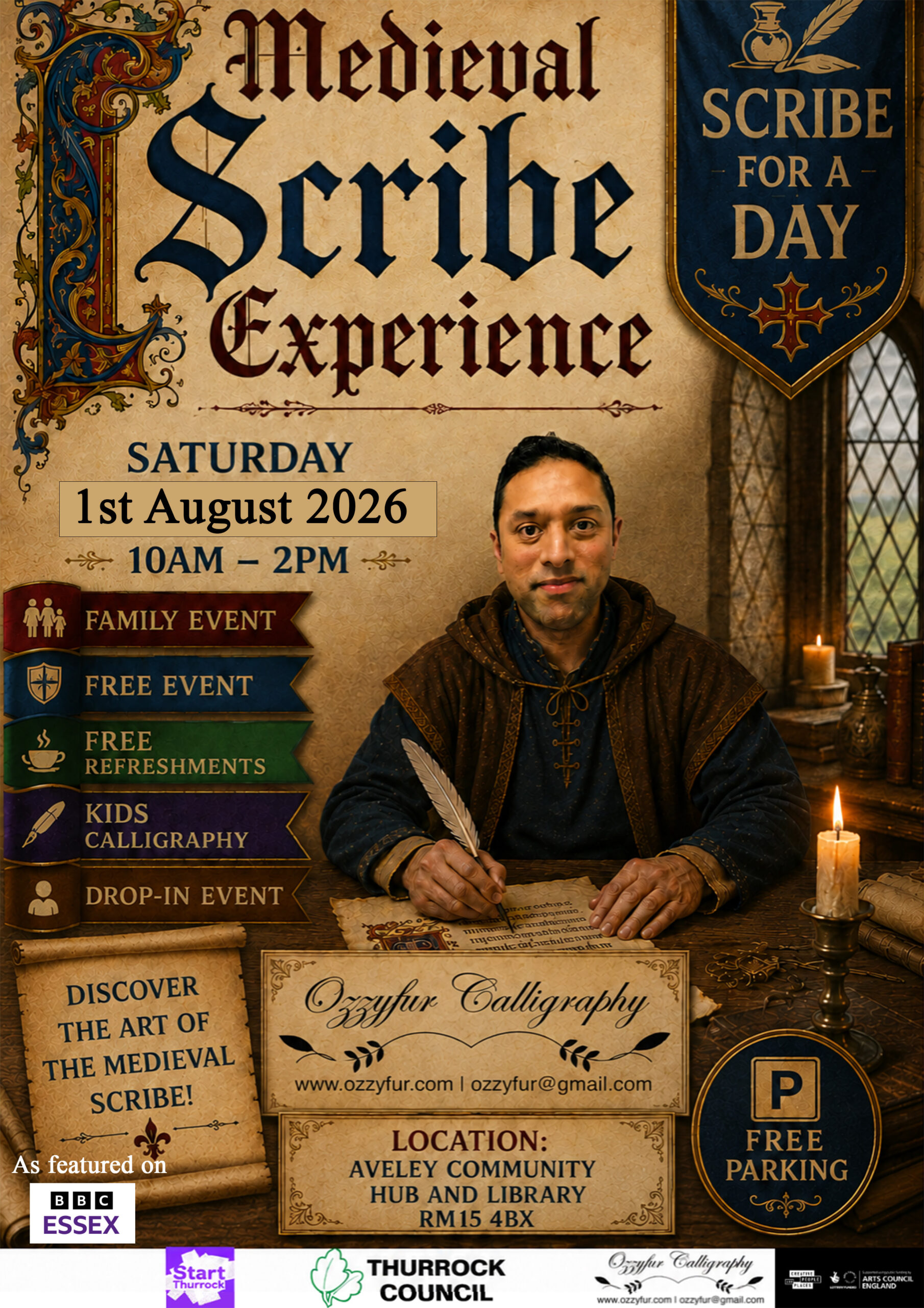 Medieval Scribe Experience comes to Aveley